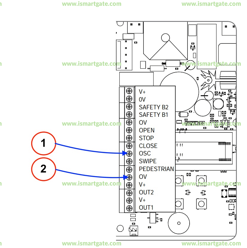 Wiring diagram for Automatic Technology NES-24v3 NeoSlider